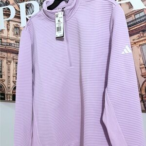 PGA TOUR SHOPS-Adidas Powder plum color. Quarter-Zip Top
